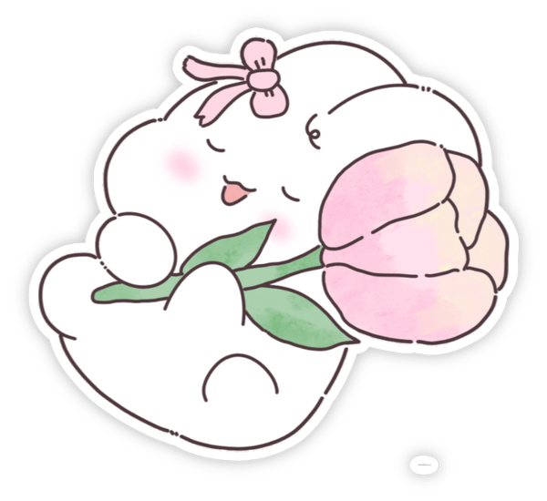 sticker thỏ banh háng ngộ nghĩnh