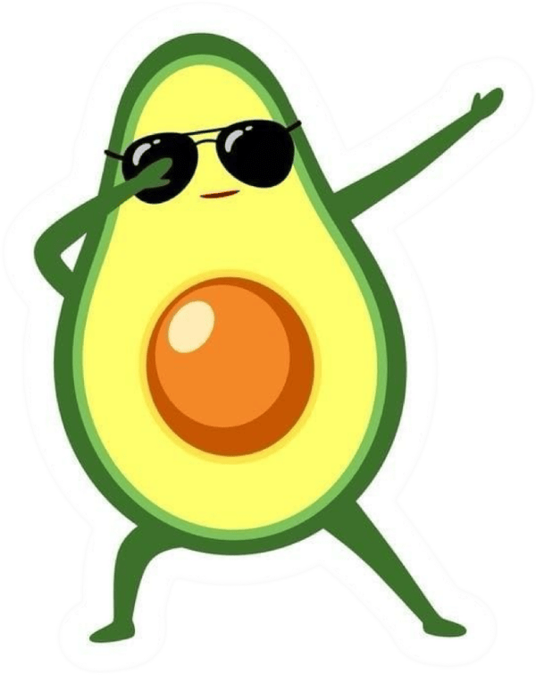sticker trái bơ chibi