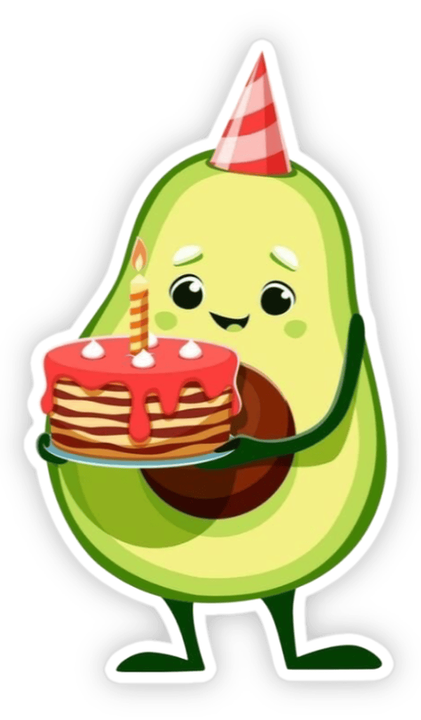 sticker trái bơ cute