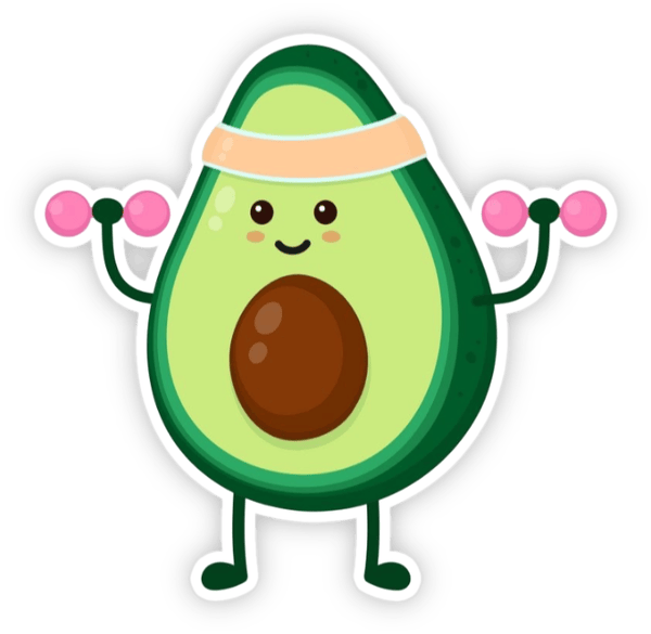 sticker trái bơ hoạt hình
