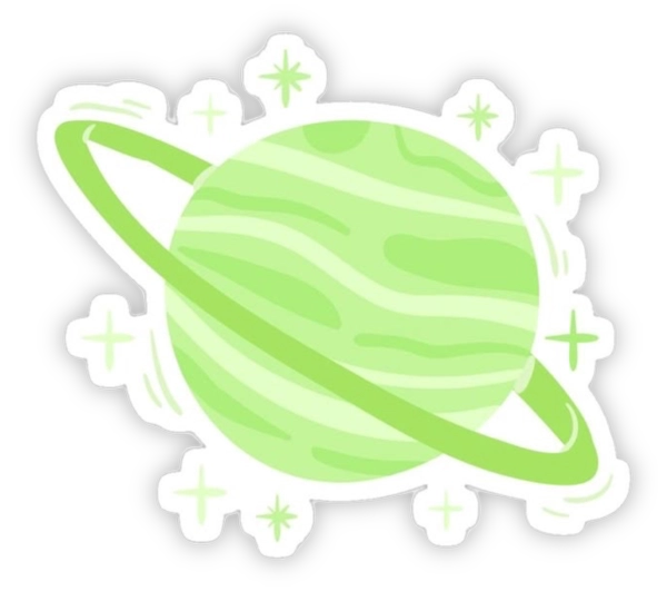 sticker xanh lá cây kawaii