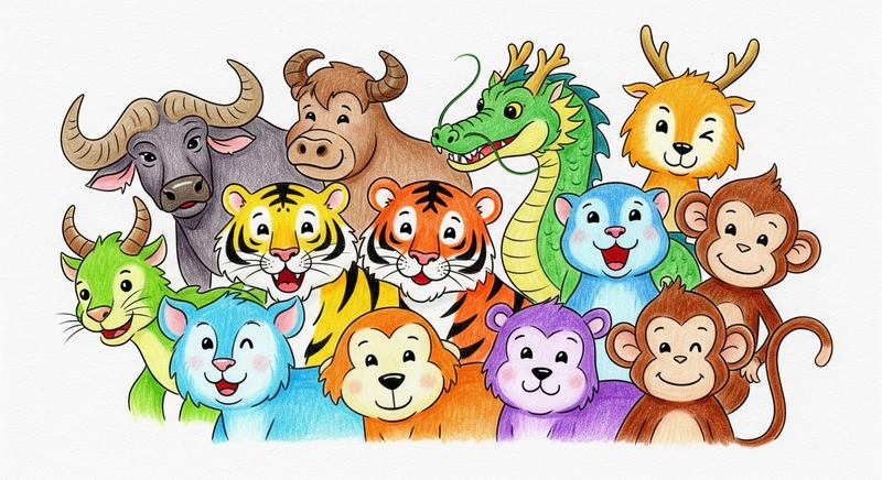tranh 12 con giáp hoạt hình