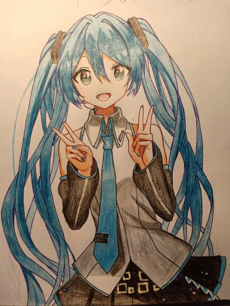 tranh anime cute dễ vẽ cho học sinh