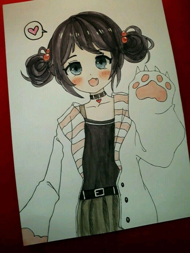 tranh anime cute đơn giản dễ thương