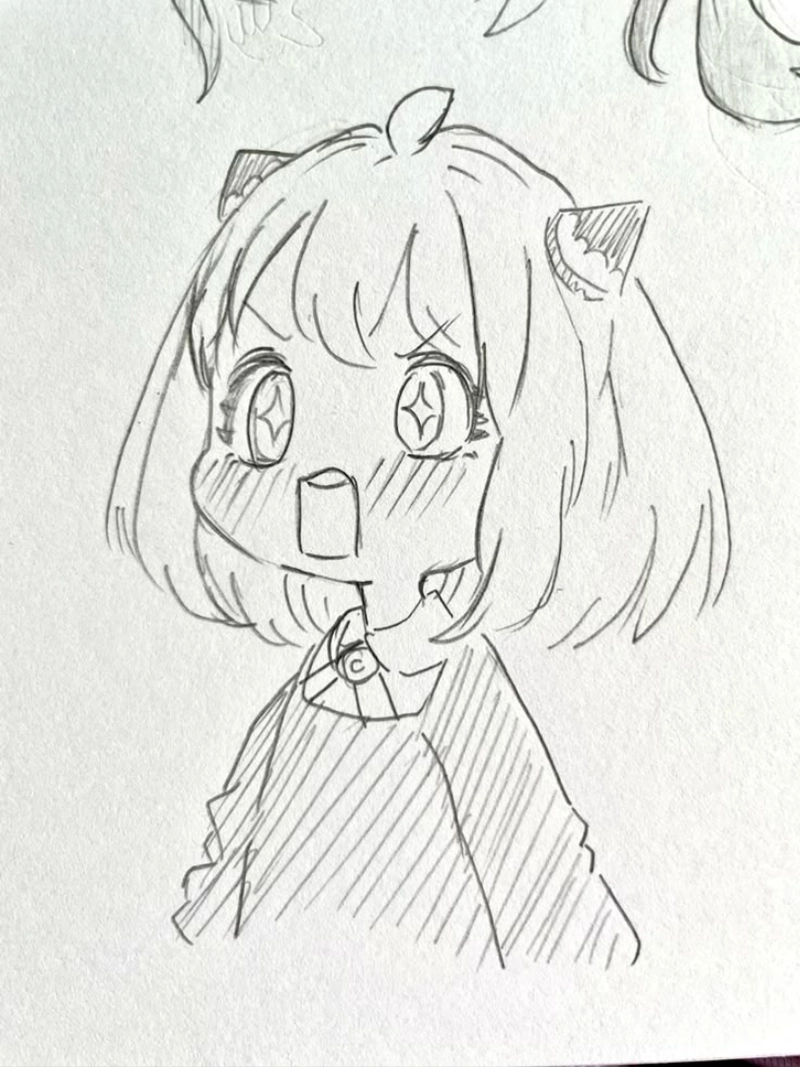 tranh anime cute đơn giản