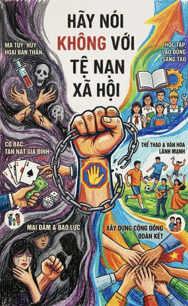 tranh cổ động phòng chống tệ nạn xã hội đẹp