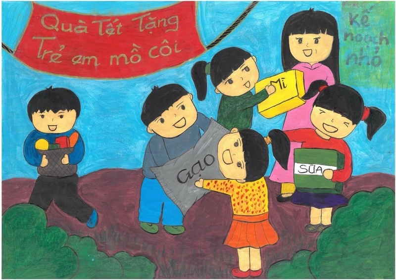 tranh minh họa hoạt động thiện nguyện