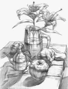 tranh tĩnh vật bình hoa