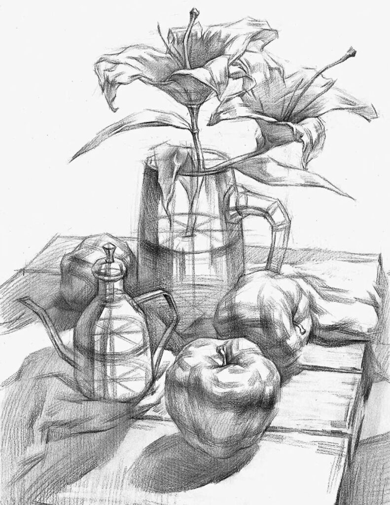 tranh tĩnh vật bình hoa