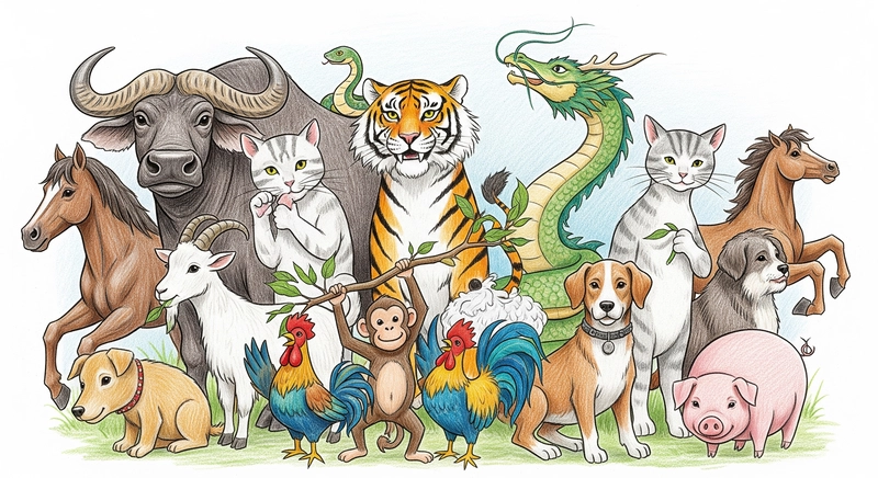 tranh vẽ 12 con giáp