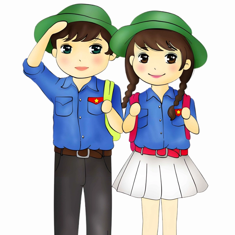 tranh vẽ Đoàn Thanh Niên chibi