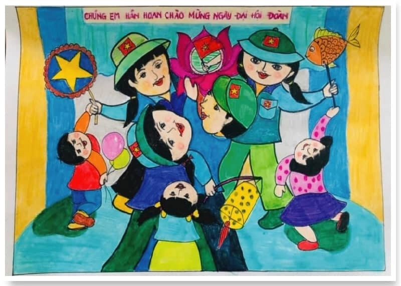 tranh vẽ Đoàn Thanh Niên đơn giản