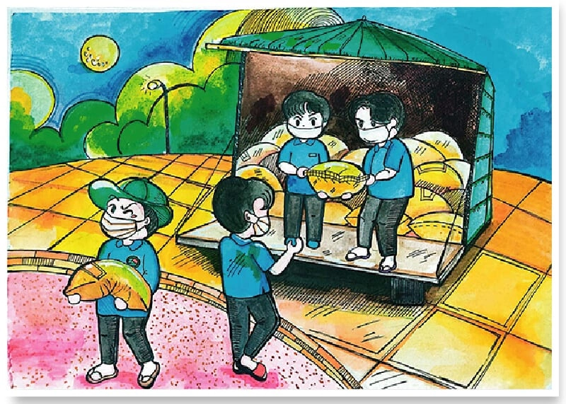 tranh vẽ Đoàn Thanh Niên tình nguyện