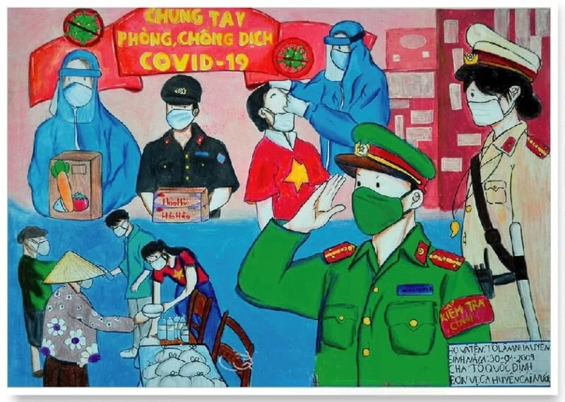 tranh vẽ Đoàn Thanh Niên vì cộng đồng