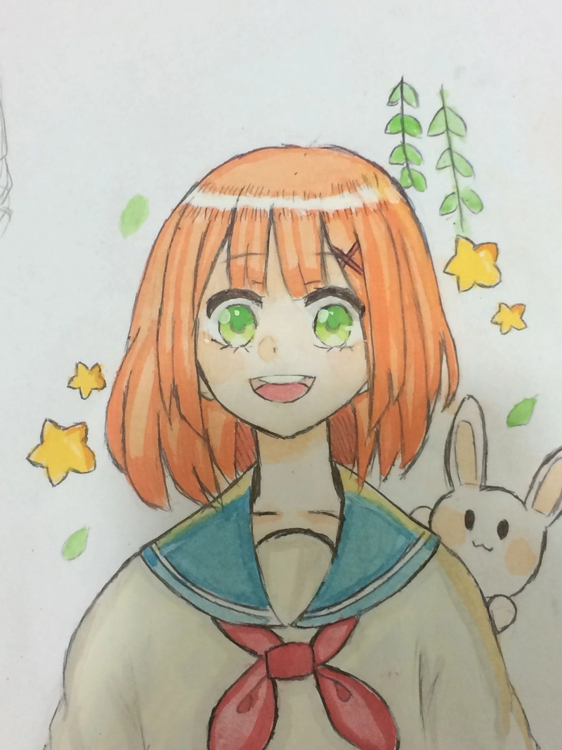 tranh vẽ anime cute dễ vẽ