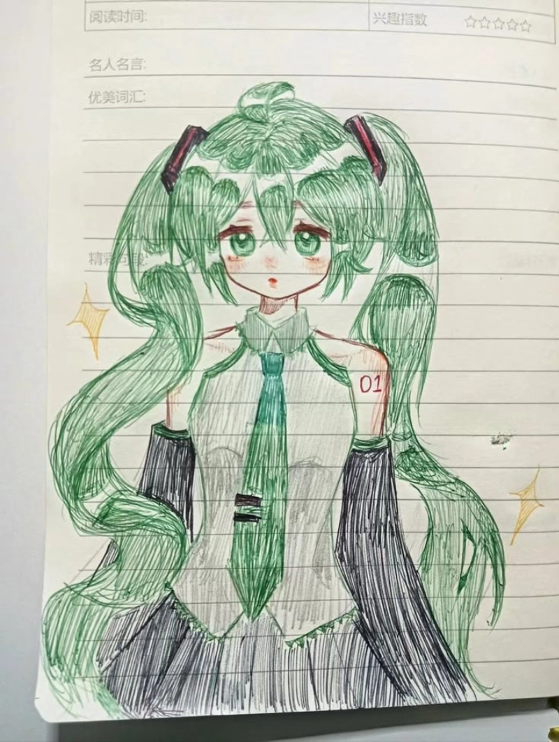 tranh vẽ anime cute đơn giản dễ thương