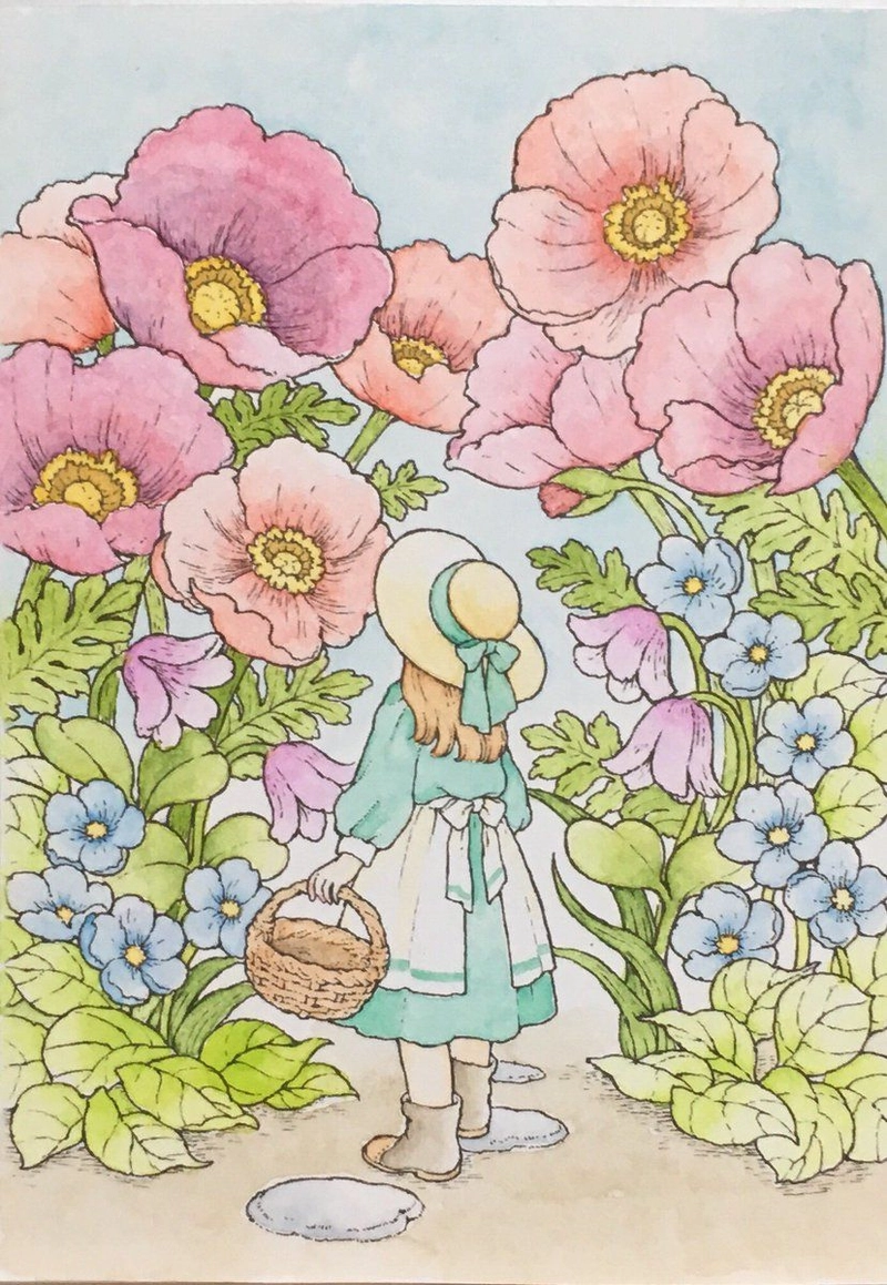 tranh vẽ anime nữ đẹp cute