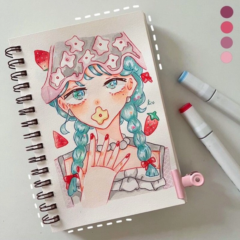 tranh anime nữ kiểu Nhật dễ thương