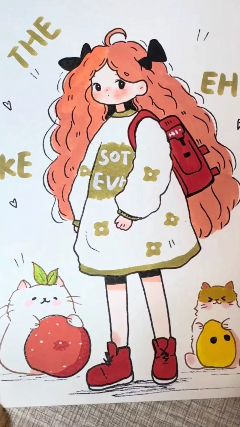 tranh anime nữ đẹp phong cách Nhật Bản