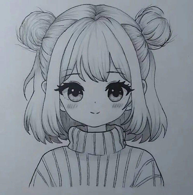 tranh vẽ anime nữ cute