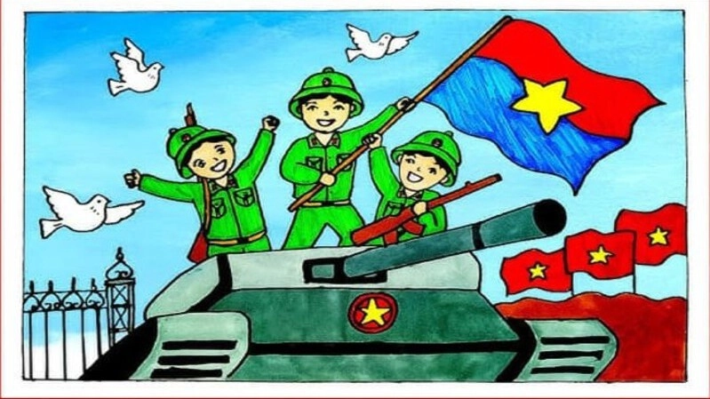 tranh vẽ bàn tay nắm chặt hòa bình