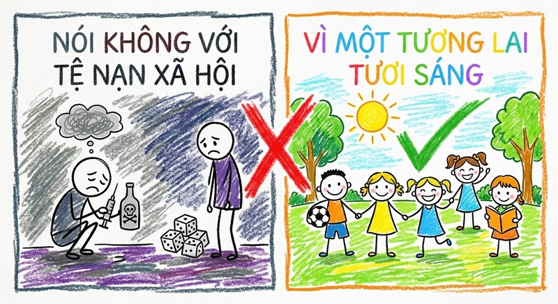 tranh vẽ chủ đề xây dựng cuộc sống lành mạnh nhất