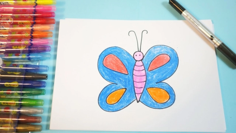 tranh vẽ con bướm dễ vẽ đơn giản