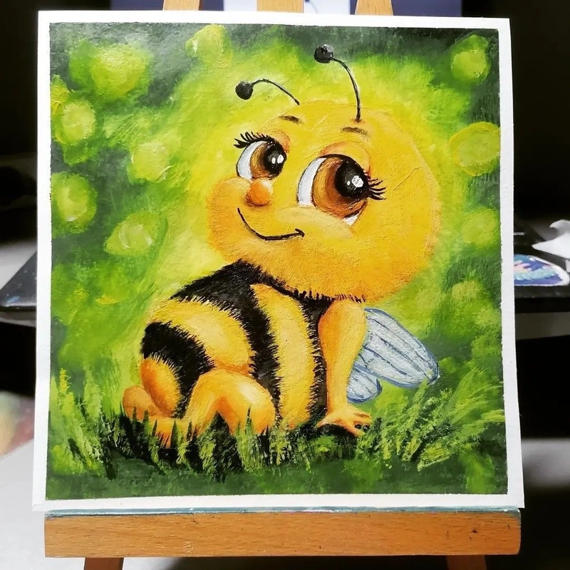 tranh vẽ con ong dễ thương
