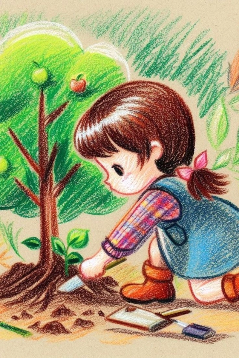 tranh vẽ cuộc sống quanh em đơn giản