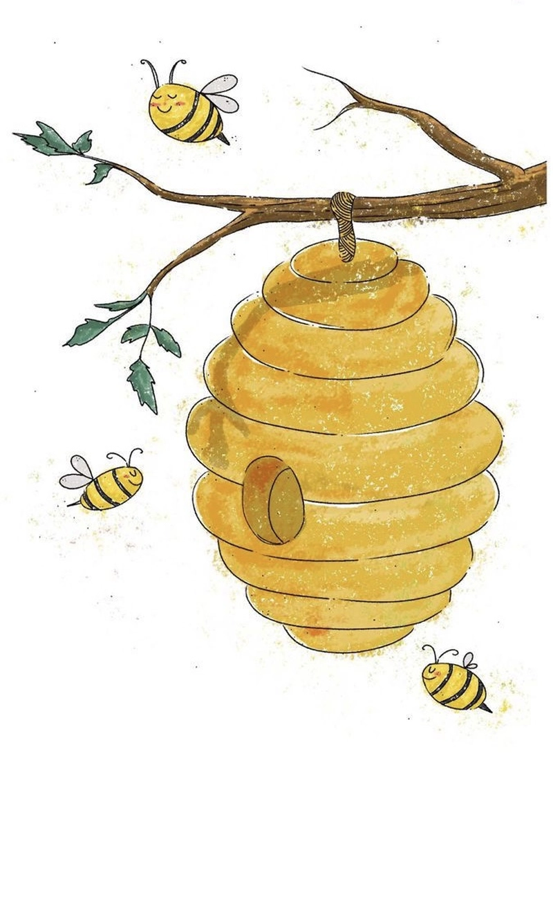 tranh vẽ đàn ong và tổ ong