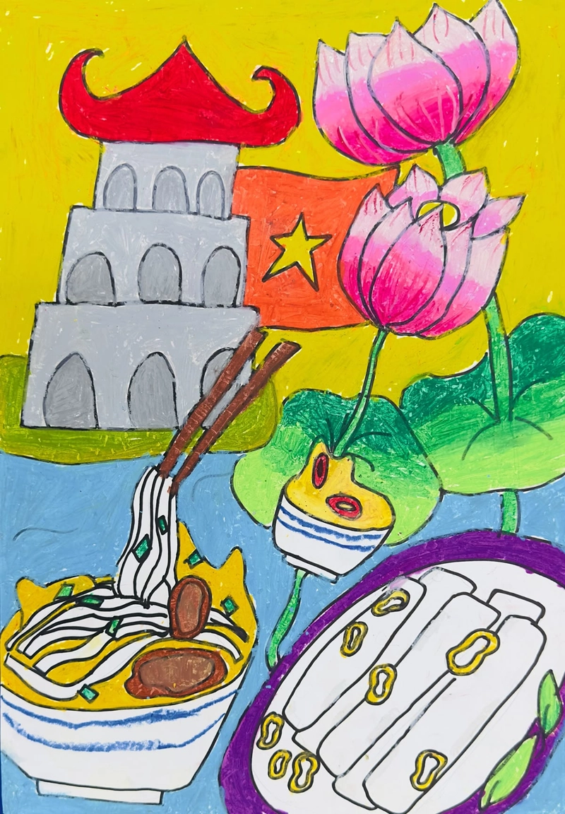 tranh danh lam thắng cảnh đơn giản 