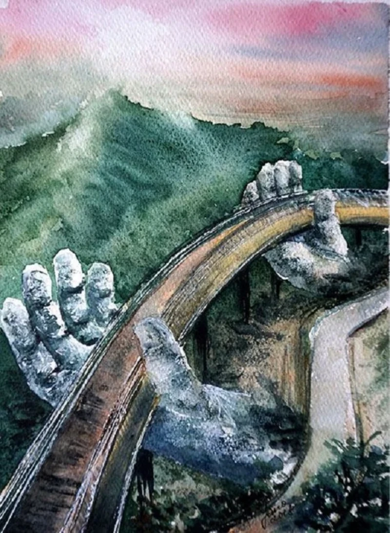 tranh vẽ danh lam thắng cảnh 