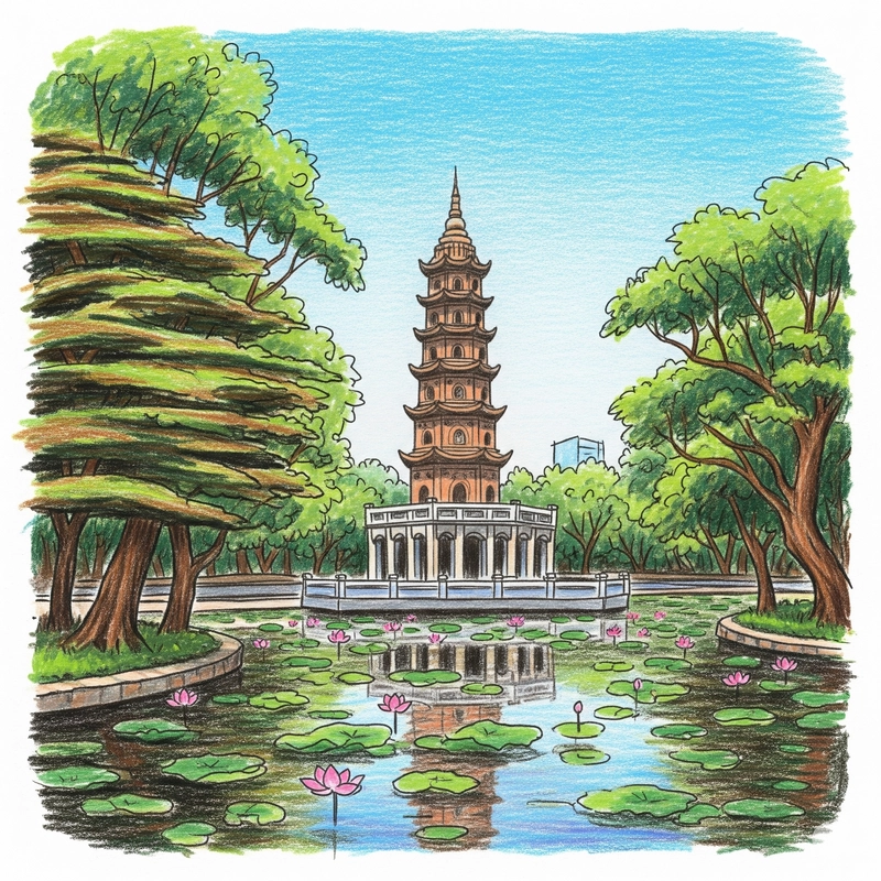 vẽ danh lam thắng cảnh truyền thống 