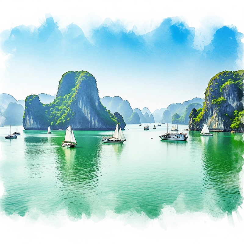 vẽ danh lam thắng cảnh có màu 