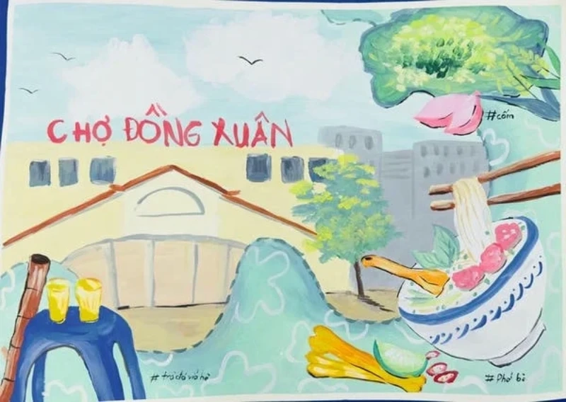 tranh vẽ địa điểm du lịch 