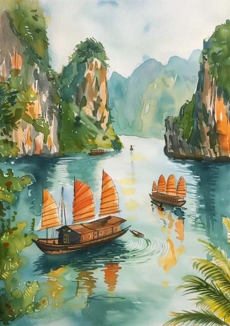tranh danh lam thắng cảnh việt nam 