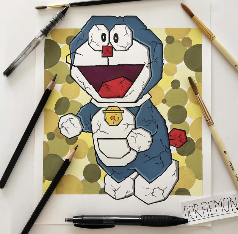 tranh vẽ doremon anime độc lạ