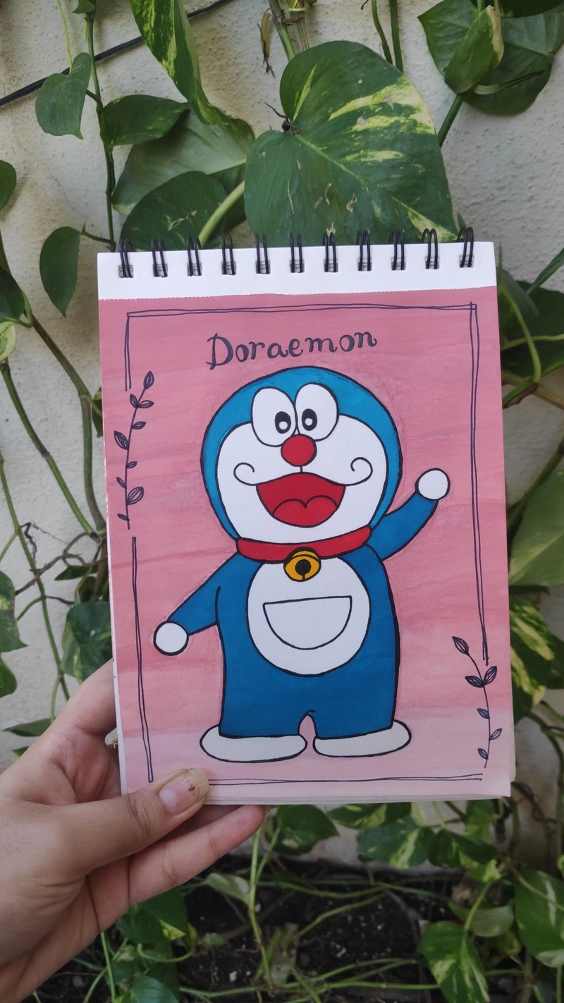 tranh vẽ doremon cười tươi