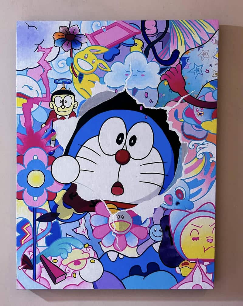 tranh vẽ doremon phong cách hoạt hình nhật