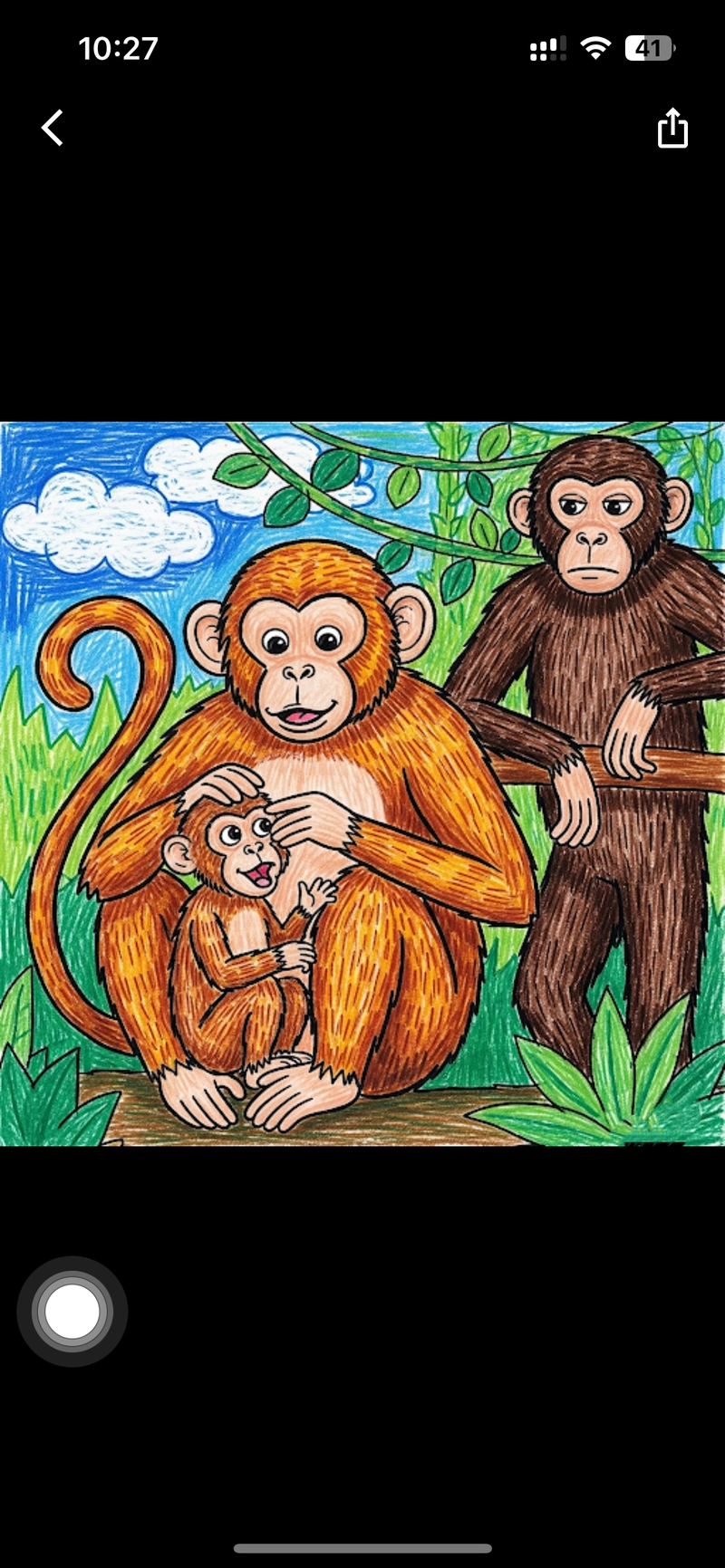 tranh vẽ gia đình khỉ