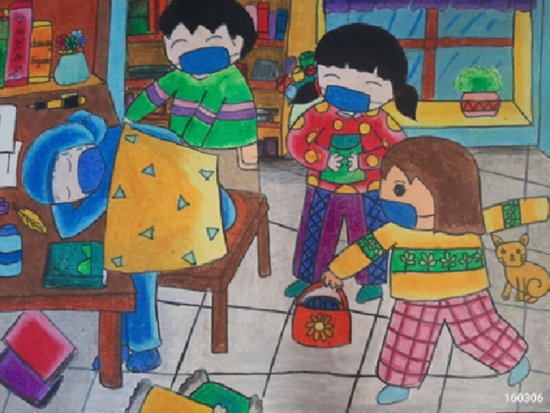 tranh vẽ giúp đỡ lẫn nhau