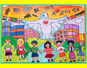 tranh vẽ hòa bình thế giới dễ vẽ