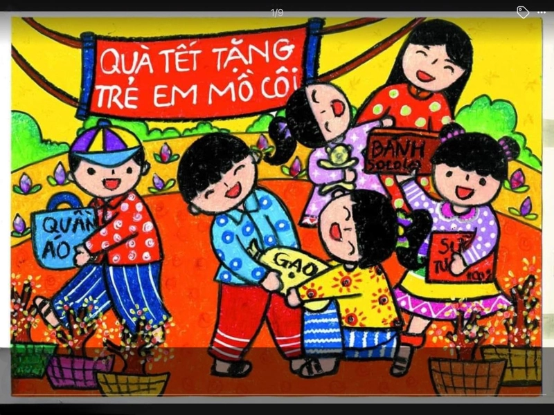 tranh vẽ hoạt động thiện nguyện