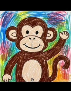 tranh vẽ khỉ cực dễ cho bé