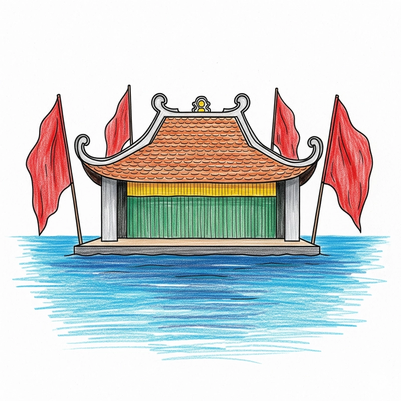 hình vẽ múa rối nước đơn giản 