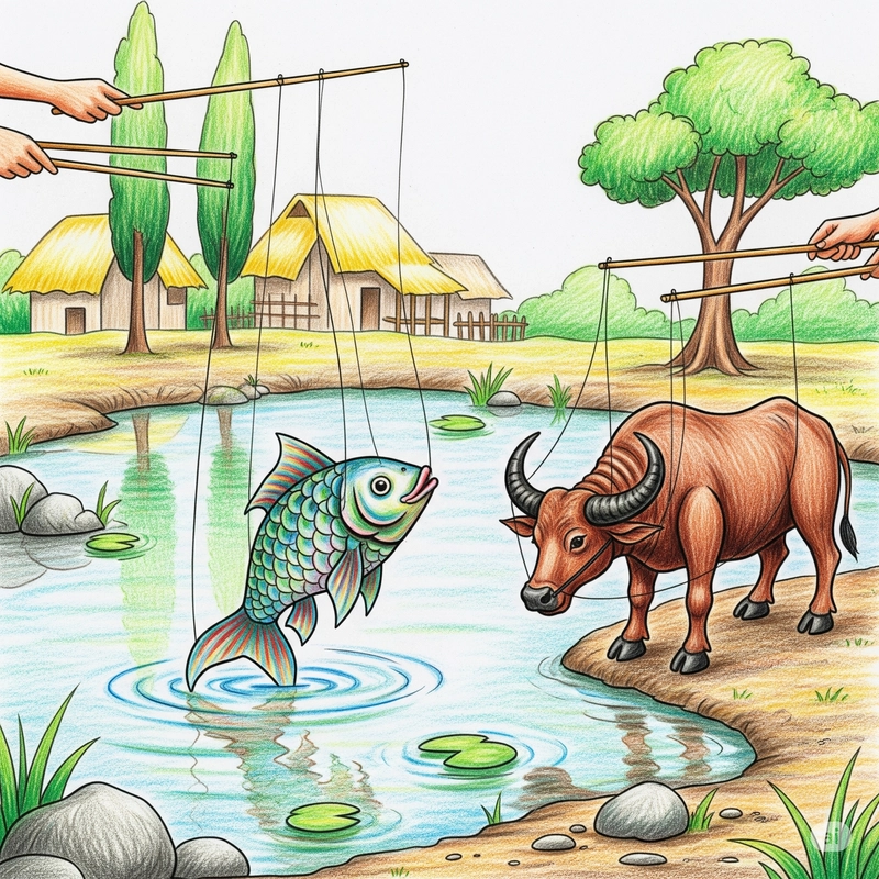 mẫu tranh rối nước đẹp 