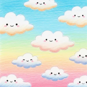 tranh vẽ những đám mây đơn giản