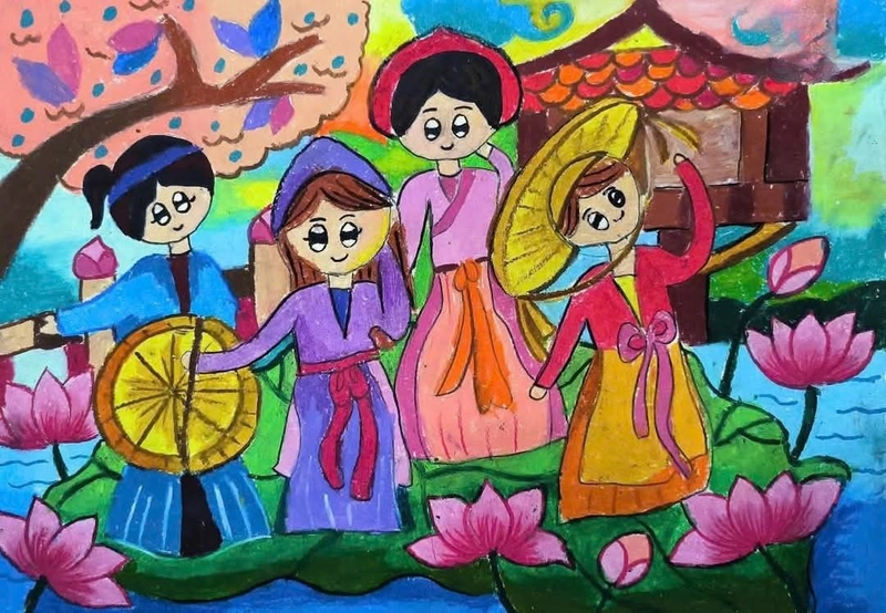 tranh vẽ quan họ bắc ninh 2