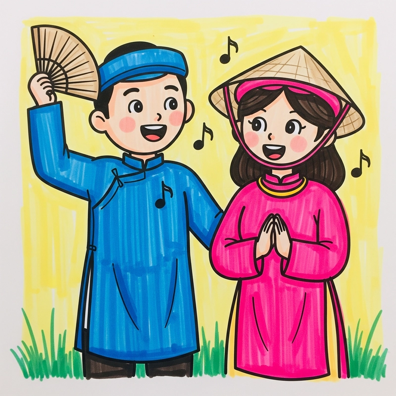 tranh vẽ quan họ bắc ninh 29