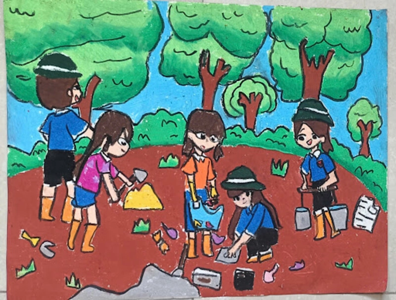 tranh vẽ thiếu nhi làm thiện nguyện